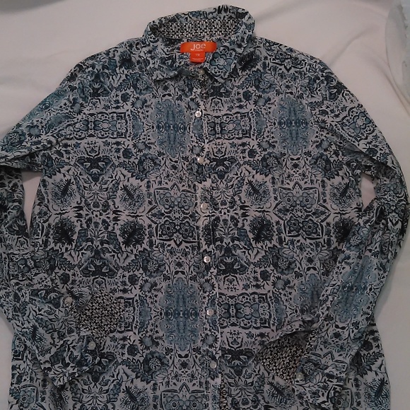 Joe Fresh Tops - Joe Fresh LS Button Down Floral Shirt SZ Lrg Blue